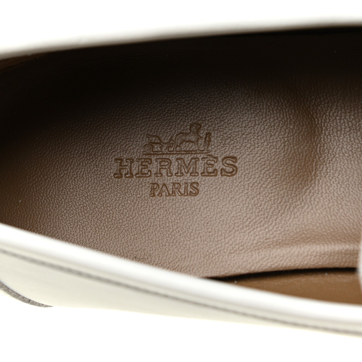 Hermes Calfskin Womens Royal Loafers 37.5 White 7 of 10