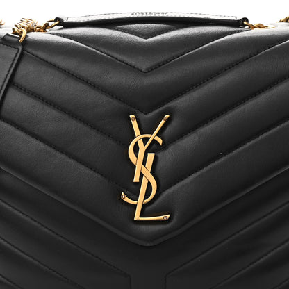 Saint Laurent Calfskin Y Quilted Monogram Medium Loulou Chain Satchel Black 9 of 15