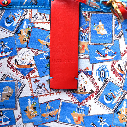 Christian Louboutin Patent Calfskin Small Greekaba Cabata Tote Blue 8 of 12