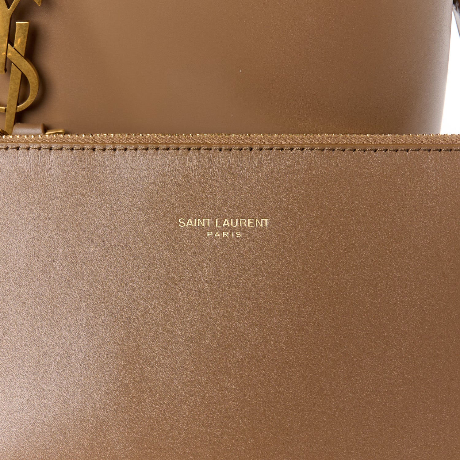 Saint Laurent Shiny Calfskin Le 37 Bucket Bag Dark Cork 8 of 14