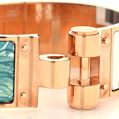Hermes Enamel Printed Equateur Wide Hinged Bracelet S Cassatta 4 of 5