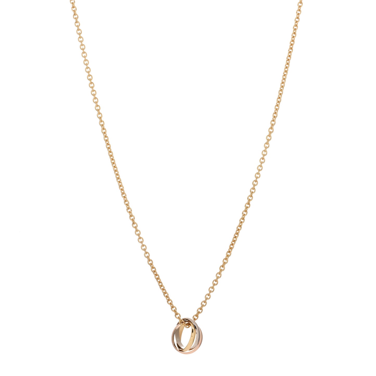 18K Pink Yellow White Gold Baby Trinity Pendant Necklace