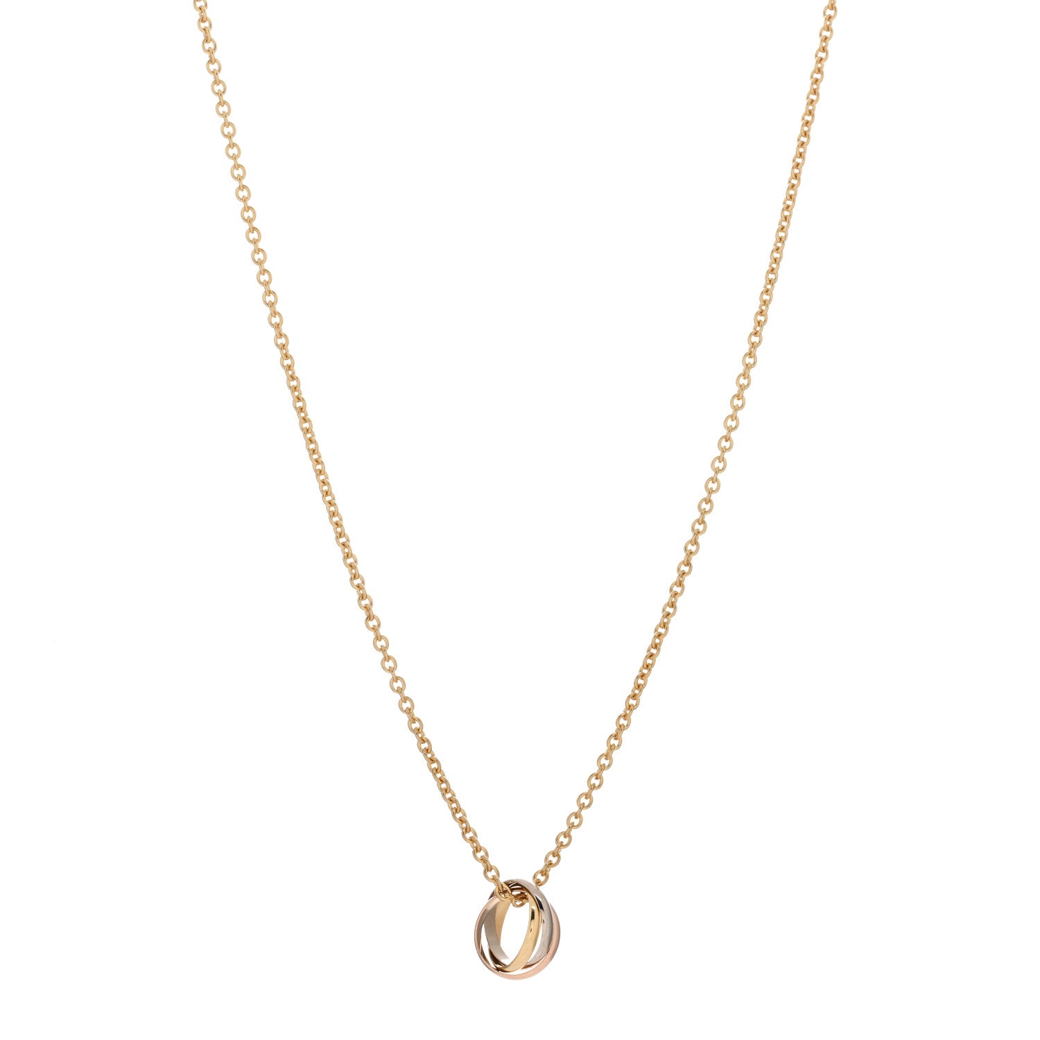 Cartier 18K Pink Yellow White Gold Baby Trinity Pendant Necklace 1 of 3