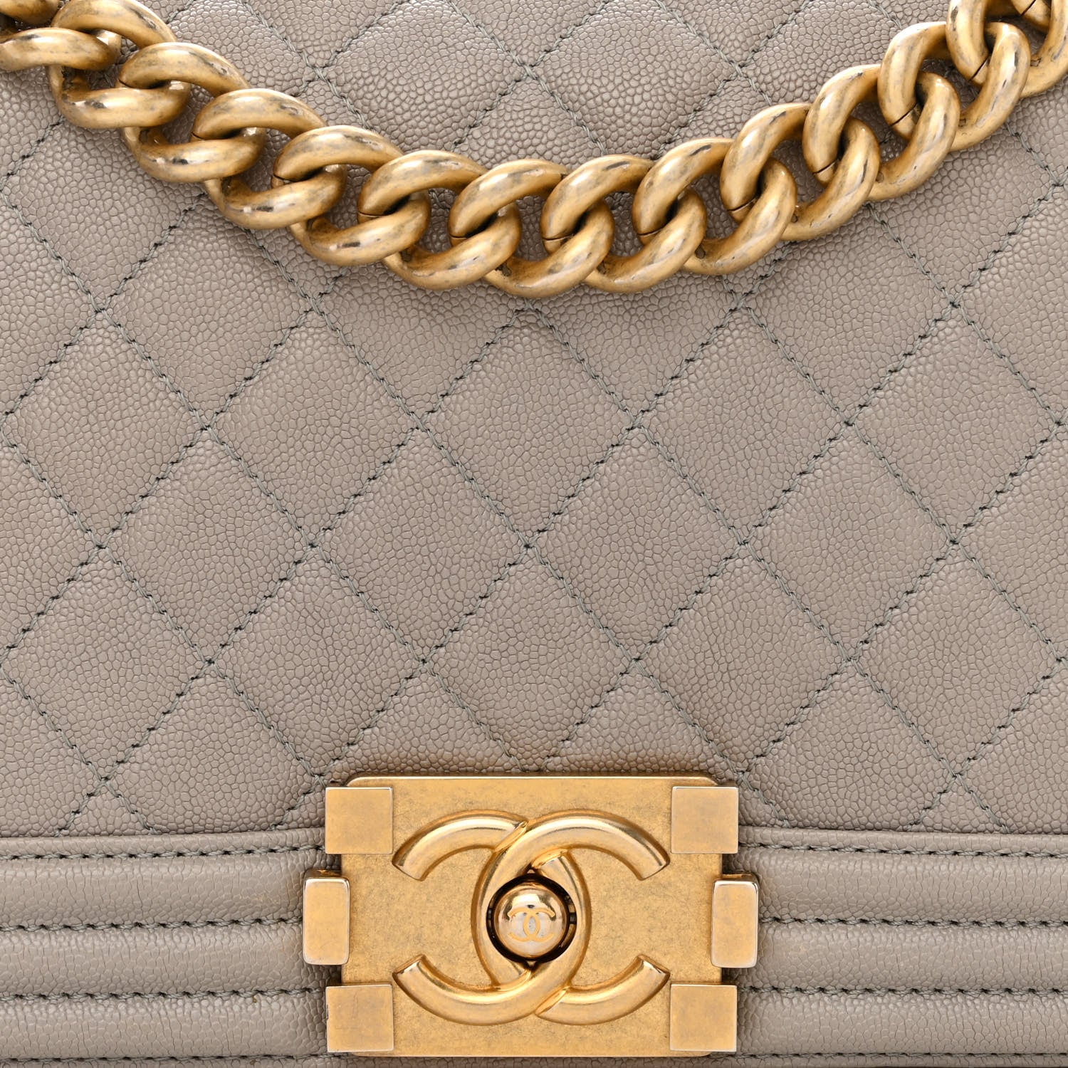 Chanel Caviar Quilted Medium Boy Flap Grey 8 of 11