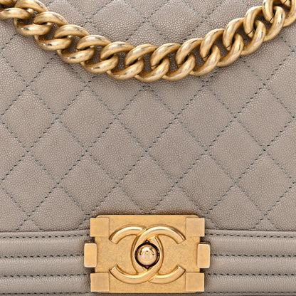 Chanel Caviar Quilted Medium Boy Flap Grey 8 of 11