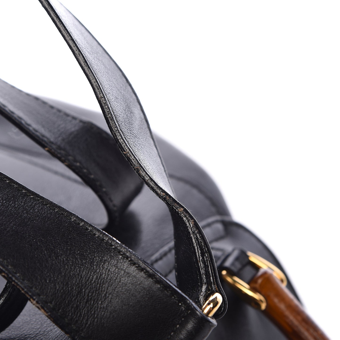 Calfskin Bamboo Backpack Black