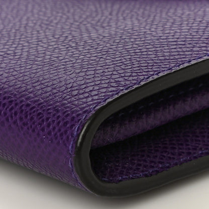 Celine Grained Calfskin Large Trotteur Multifunction Flap Wallet Purple 9 of 14
