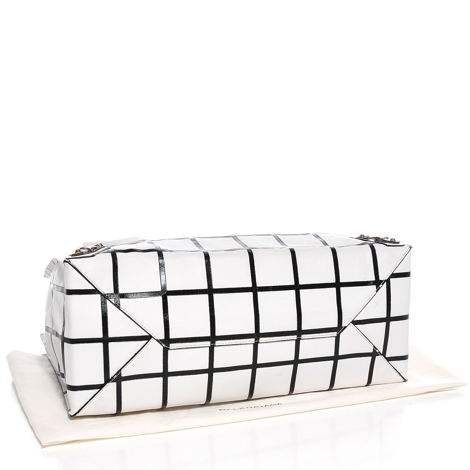 Balenciaga Calfskin Papier Embossed A4 Carreaux Tote 4 of 13