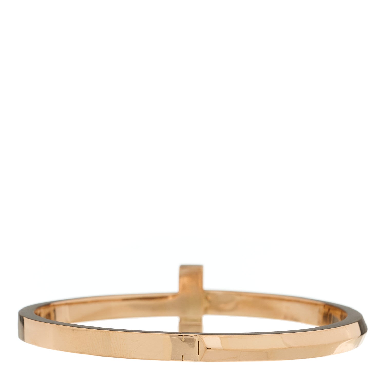 Tiffany 18K Rose Gold Wide T T1 Hinged Bangle Bracelet 2 of 4