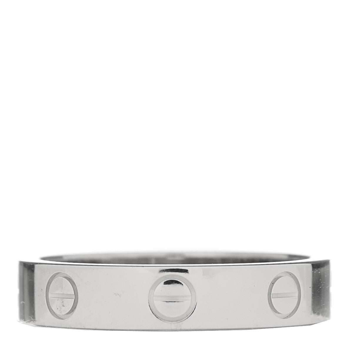 18K White Gold Diamond 4mm LOVE Wedding Band Ring 52 6