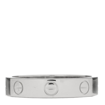 Cartier 18K White Gold Diamond 4mm LOVE Wedding Band Ring 52 6 3 of 5