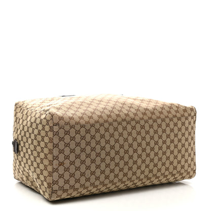 Gucci GG Monogram Web Large Collapsible Carry On Duffle Beige Brown 3 of 11