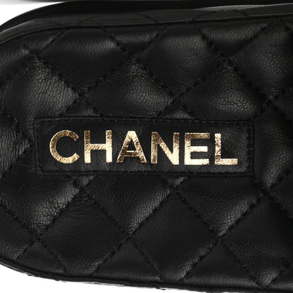 Chanel Lambskin Quilted CC Mules Sandals 37 Black 7 of 9