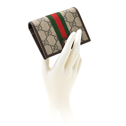 Gucci GG Supreme Monogram Web Ophidia Small Wallet Beige Dark Brown Beige Dark Brown 2 of 9