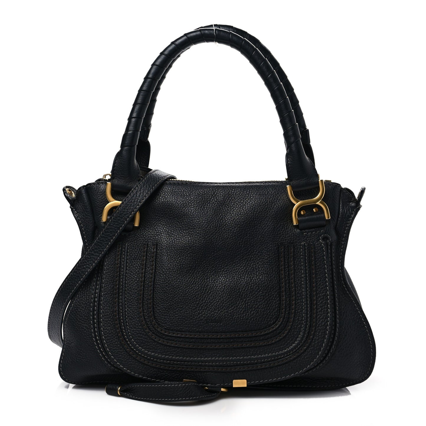 Calfskin Medium Marcie Satchel Black