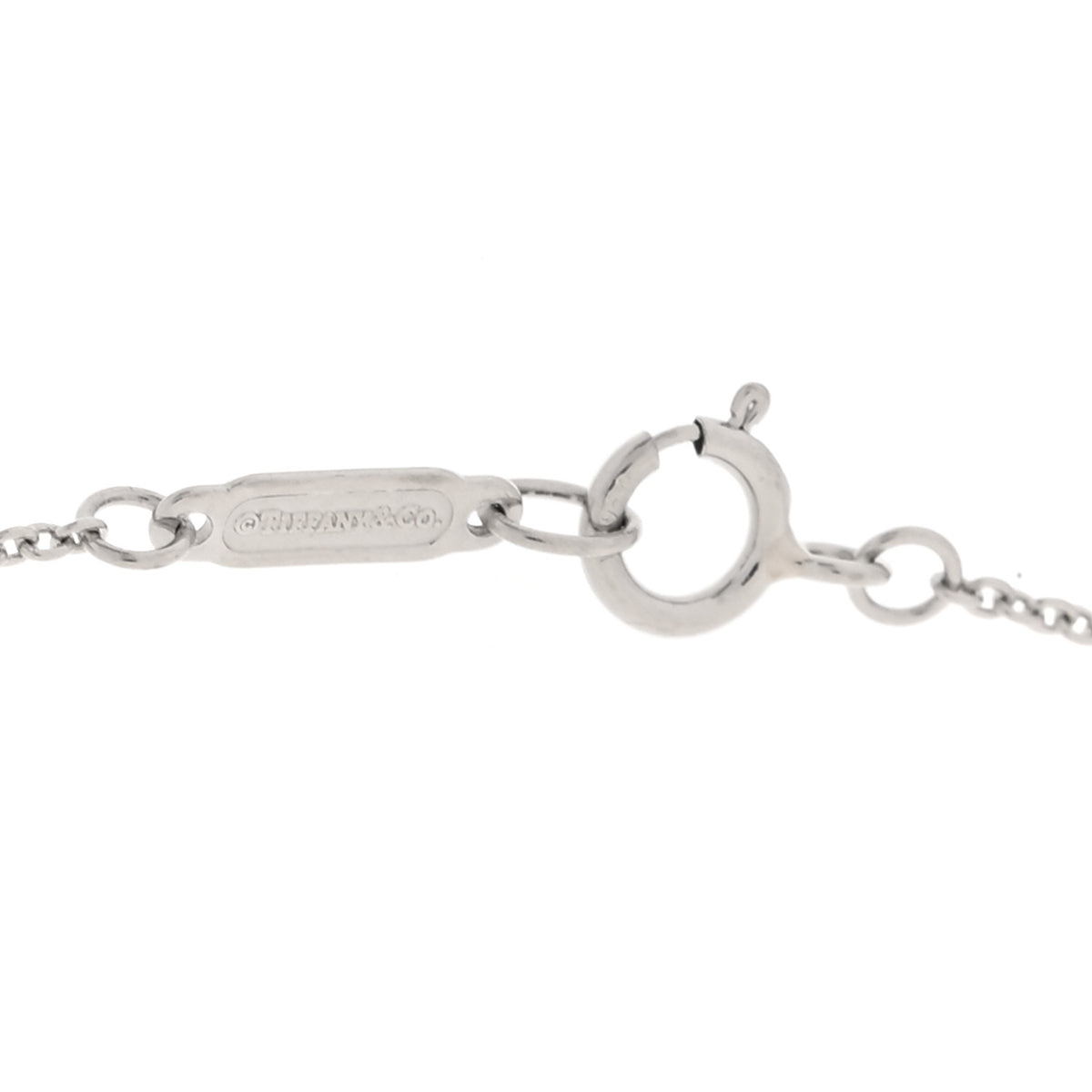 Tiffany Platinum Diamond Fleur de Lis Key Bar Pendant Necklace 5 of 6
