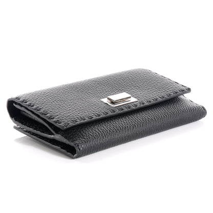 Fendi Cuoio Romano Selleria Peekaboo Continental Wallet Black 4 of 11