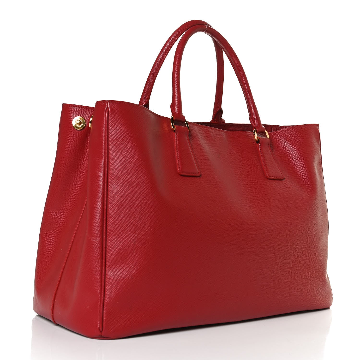 Prada Saffiano Lux Large Tote Fuoco 3 of 16