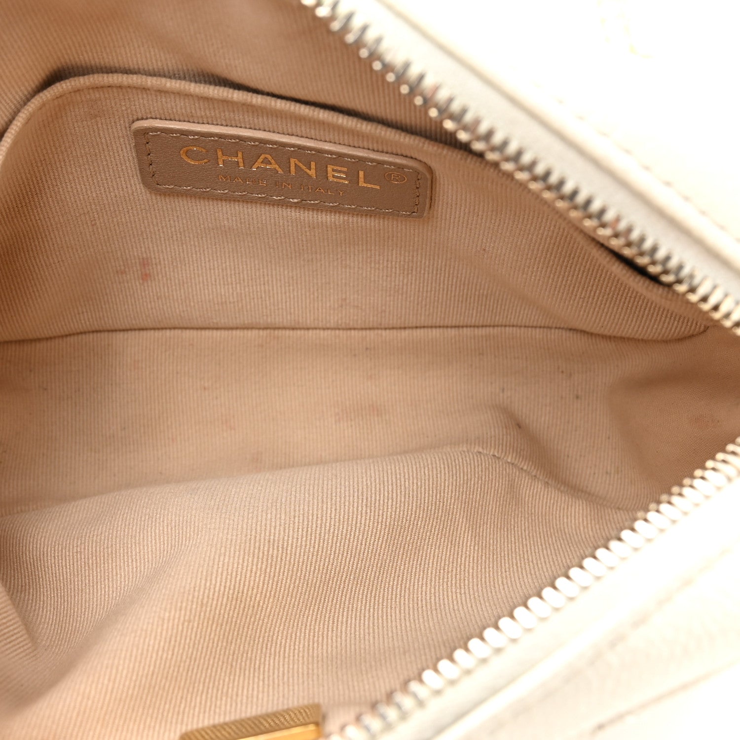 Chanel Shiny Caviar Quilted Chain Melody Camera Bag White 5 of 14