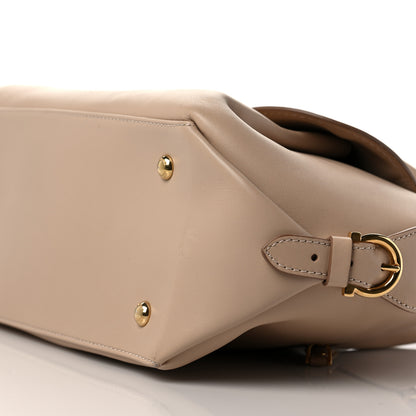 Salvatore Ferragamo Calfskin Fiamma Bag New Bisque 8 of 10