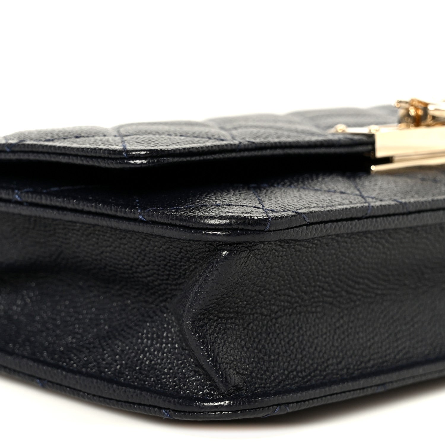 Chanel Caviar Quilted Golden Class Wallet On Chain WOC Navy 10 of 11