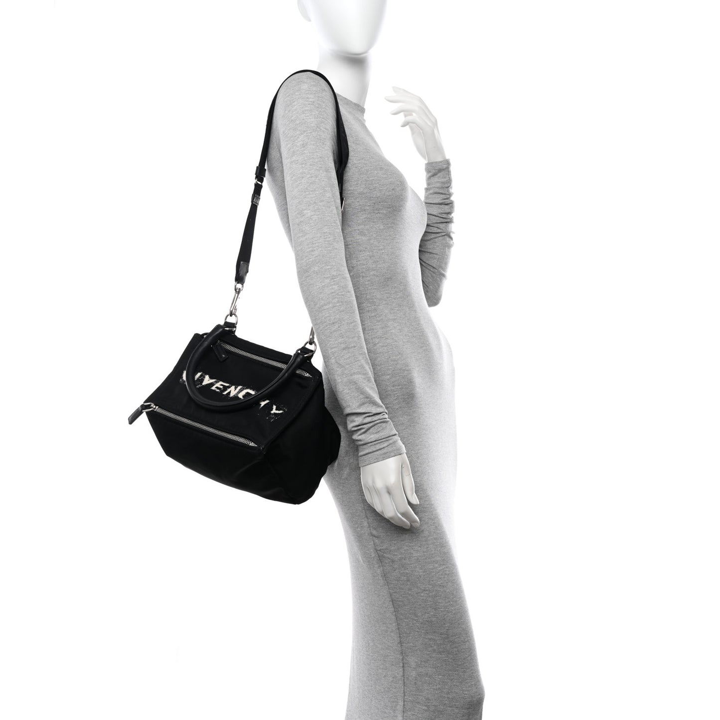 Nylon Logo Small Pandora Black White