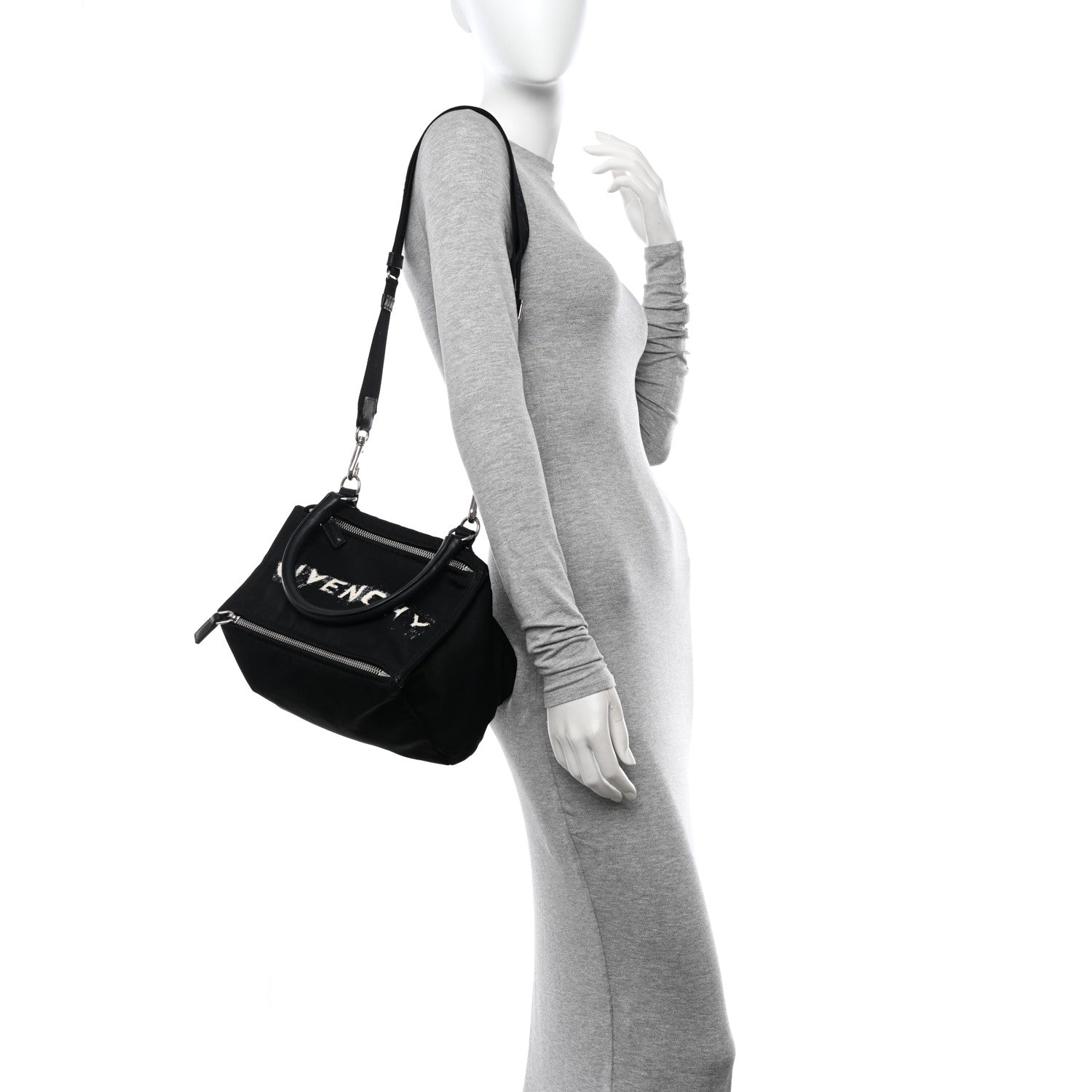 Givenchy Nylon Logo Small Pandora Black White 2 of 12