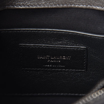 Saint Laurent Sheepskin Matelasse Chevron Monogram Medium College Bag Asphalt 6 of 12