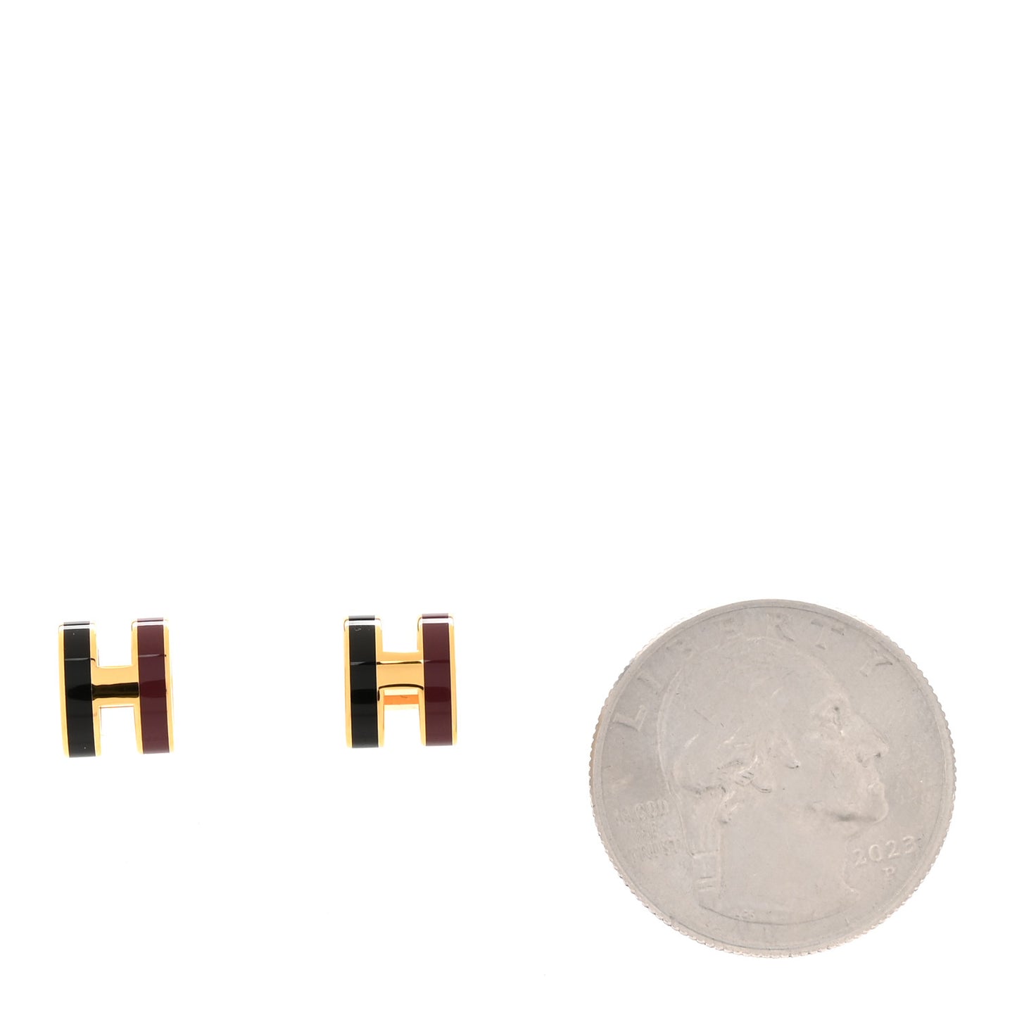 Gold Lacquered Mini Pop H Rocabar Earrings Galaxie