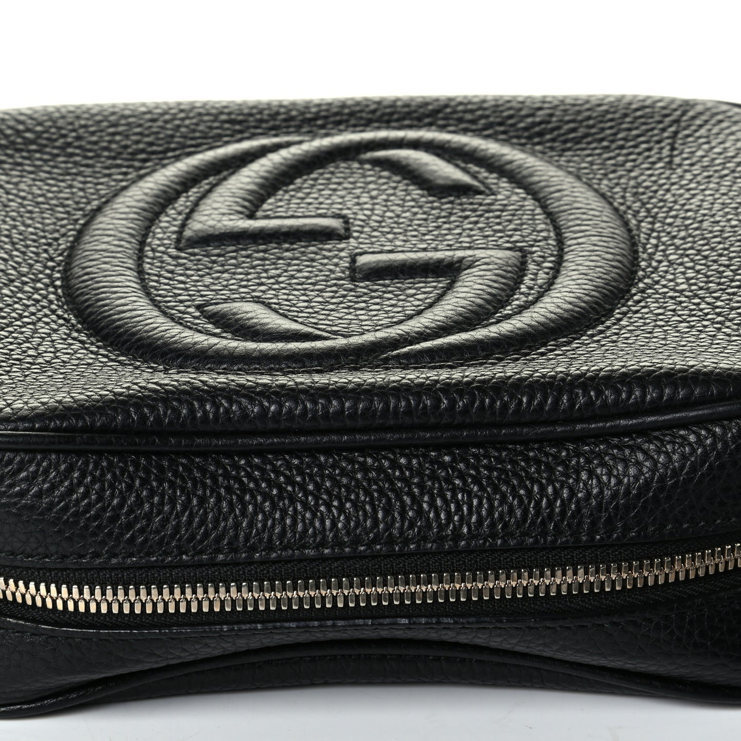 Pebbled Calfskin Small Soho Disco Bag Black