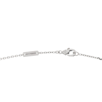 Van Cleef & Arpels 18K White Gold Diamond Celadon Green Sevres Porcelain Vintage Alhambra Pendant Necklace 5 of 6
