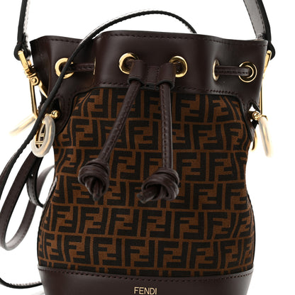 Fendi Suede Vitello King F is Fendi Micro FF Mini Mon Tresor Bucket Bag Sigaro Marrone Ebano 8 of 10