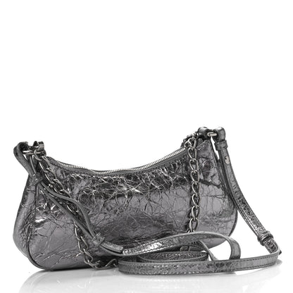 Balenciaga Metallic Agneau Arena Le Cagole Purse With Chain Mini Silver 3 of 8
