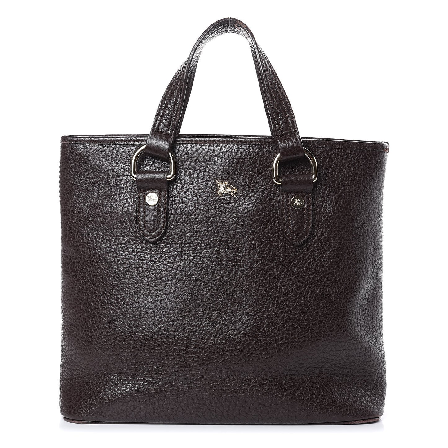 Grainy Calfskin Tote Dark Brown