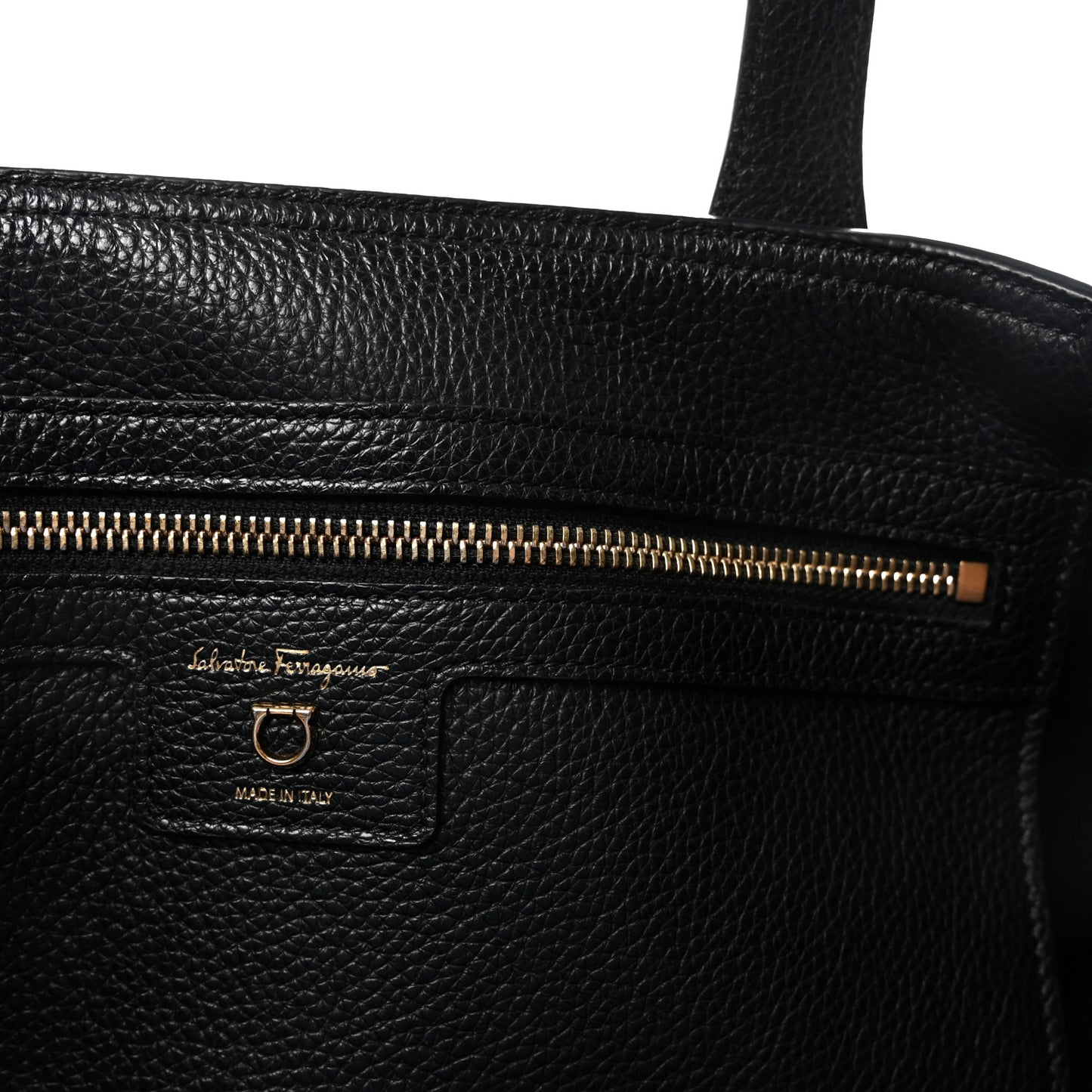 Calfskin Maxi Gancini Tote Black