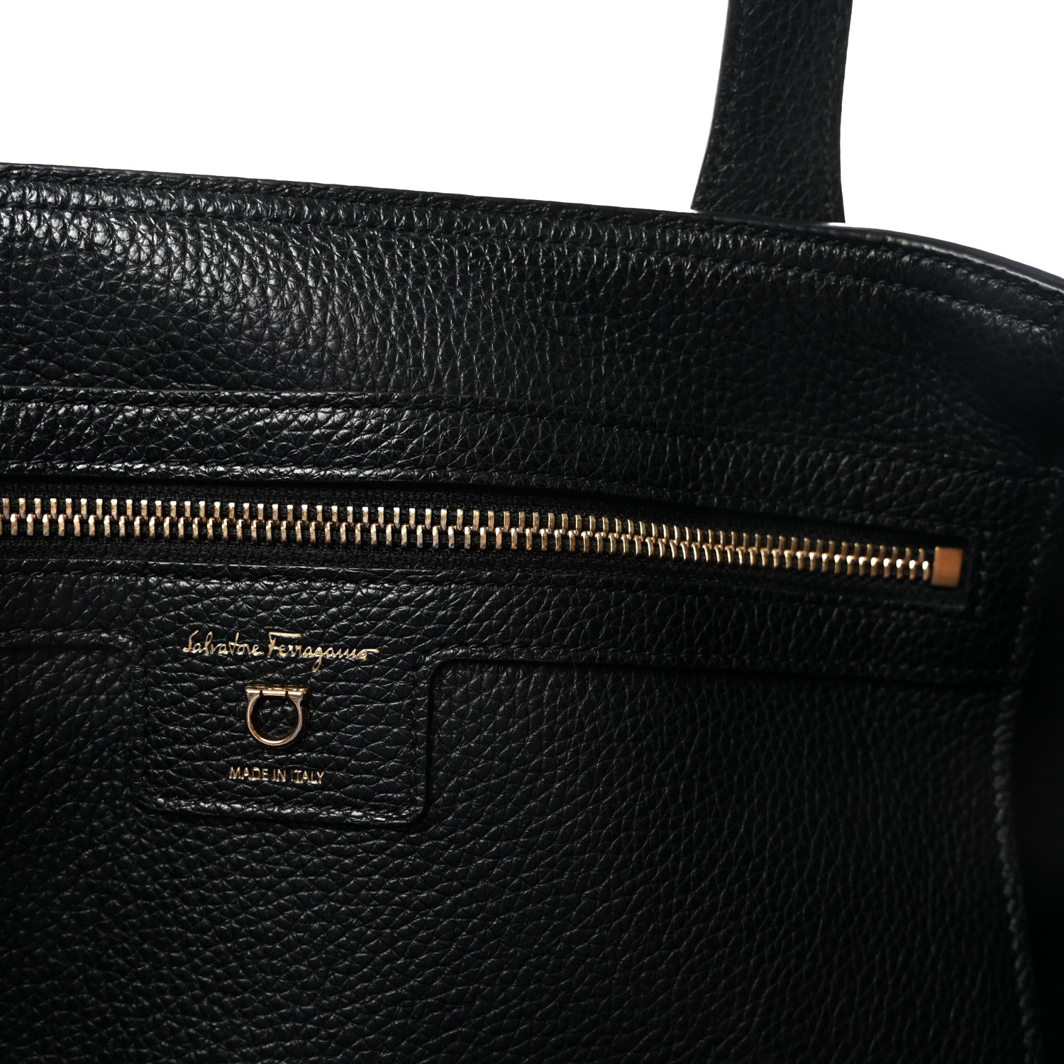 Salvatore Ferragamo Calfskin Maxi Gancini Tote Black 6 of 9