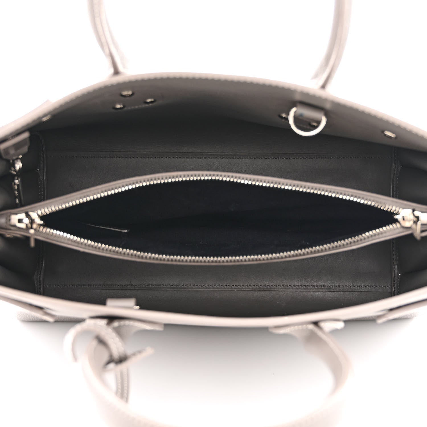 Saint Laurent Grained Calfskin Topstitch Small Sac De Jour Grey 5 of 11