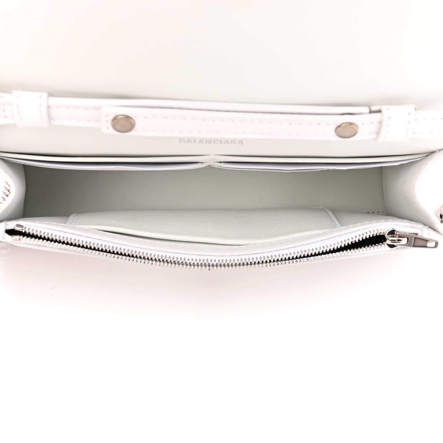 Balenciaga Shiny Box Calfskin Strass Hourglass Chain Bag White 4 of 11