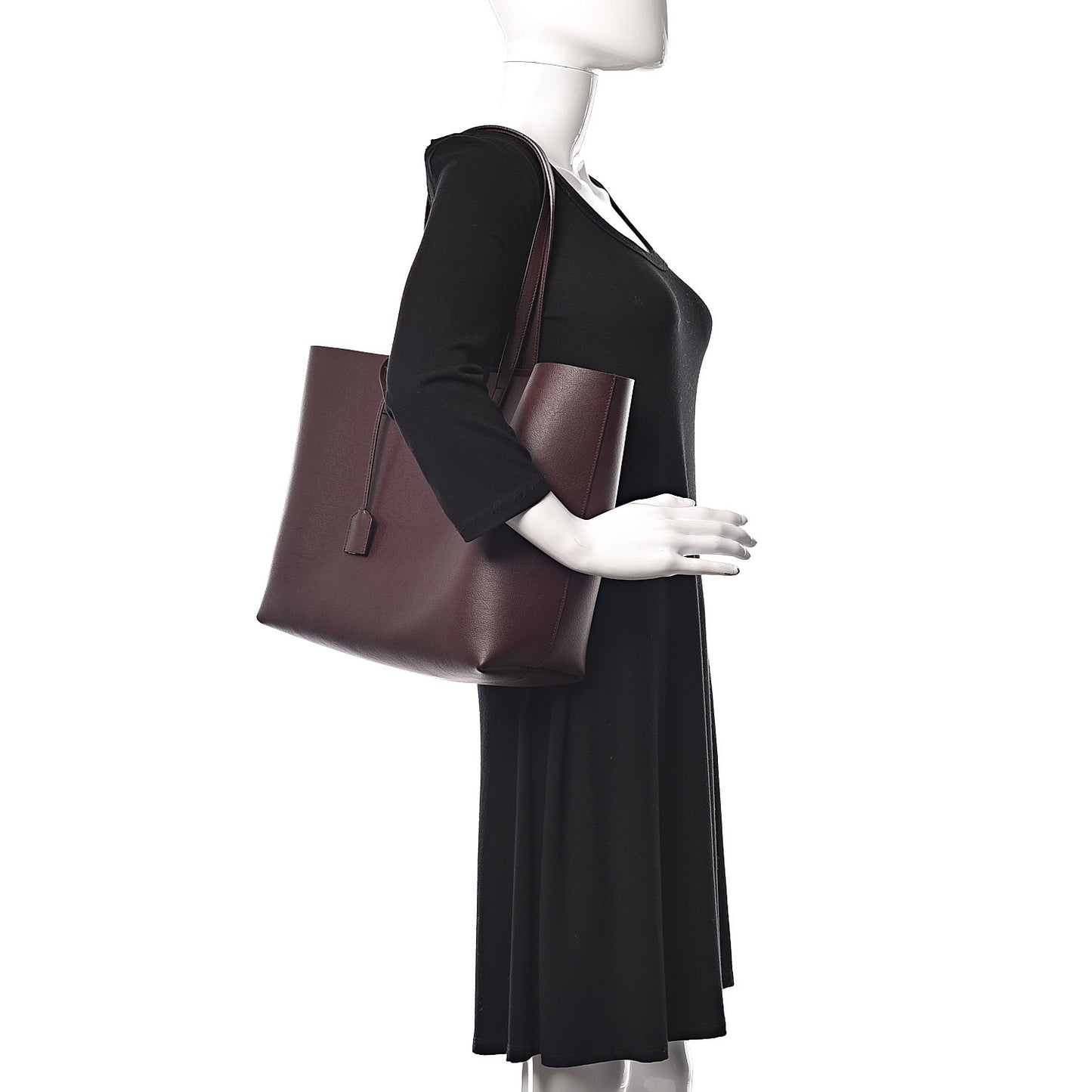 Calfskin Large Shopping Tote Bordeaux