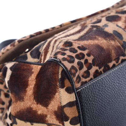 Dolce & Gabbana Calf Hair Animal Print Patchwork Large Miss Sicily Shopper Tote 7 of 10
