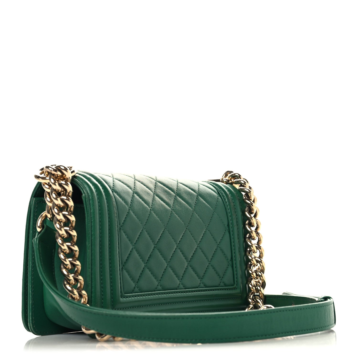 Chanel Lambskin Quilted Small Boy Flap Green 3 of 13