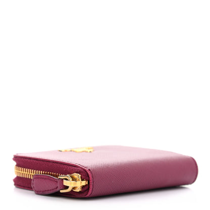 Prada Saffiano Triangle Compact Zip Around Walle Peonia 4 of 6