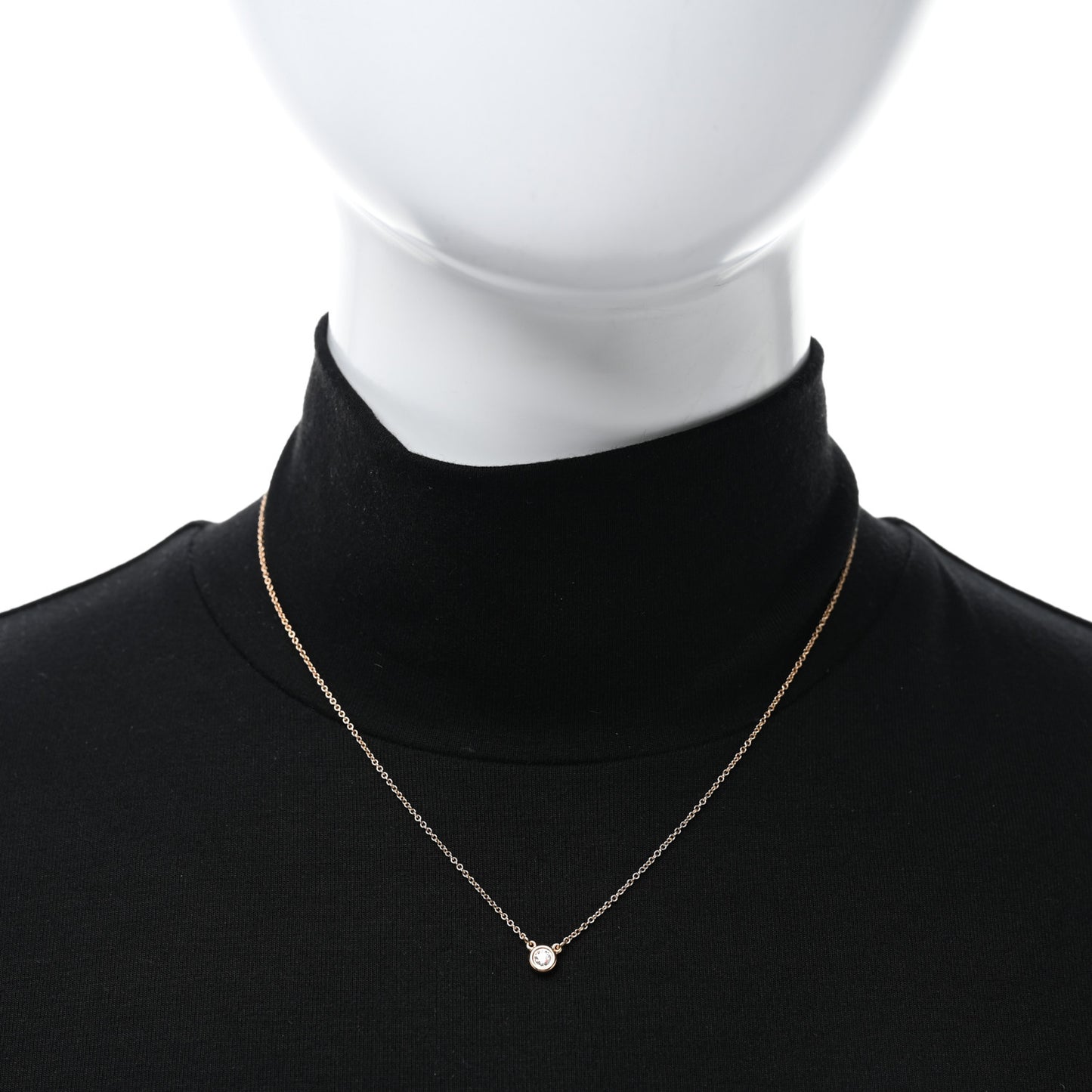 18K Rose Gold Diamond .10ct Elsa Peretti Diamonds by the Yard Pendant Necklace