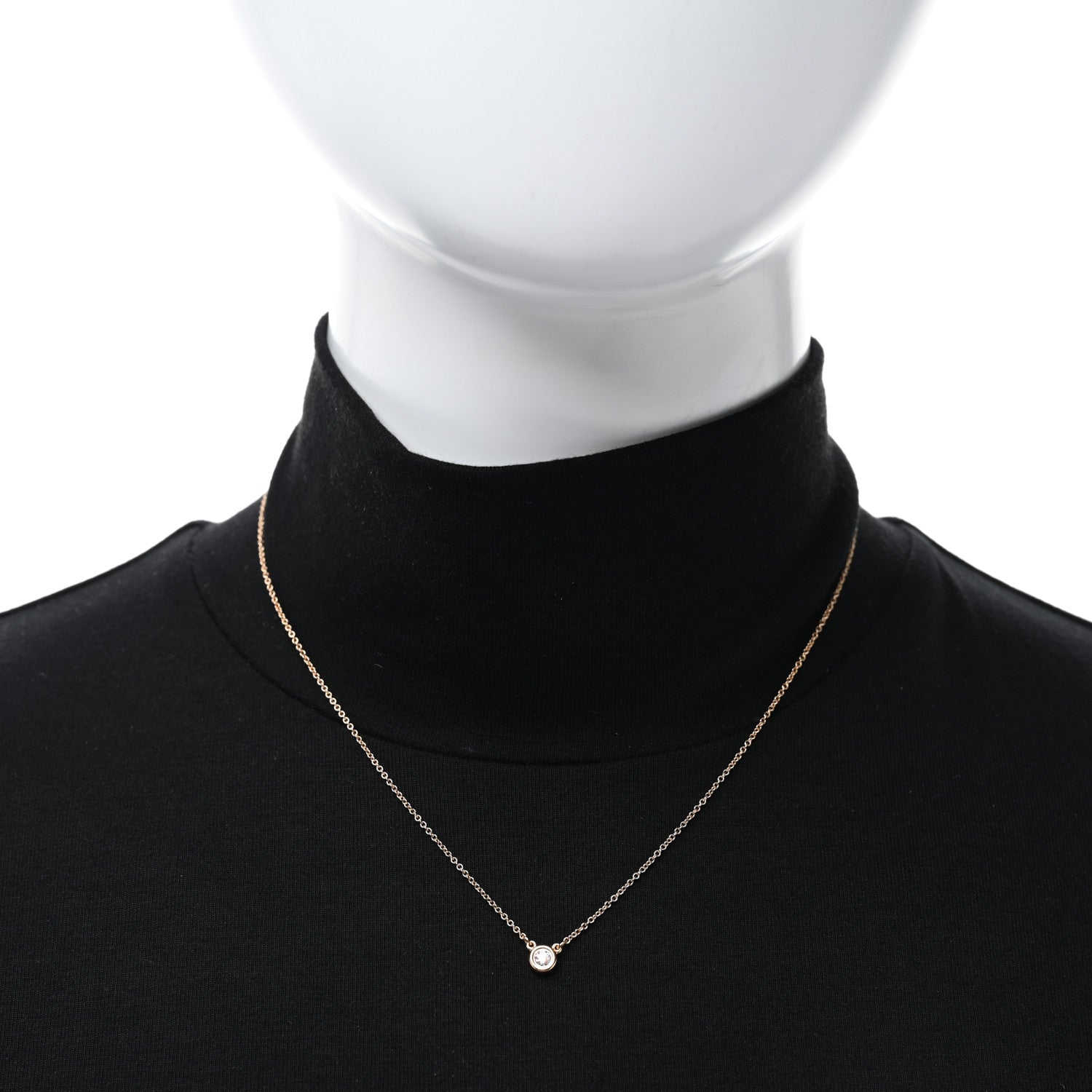 Tiffany 18K Rose Gold Diamond .10ct Elsa Peretti Diamonds by the Yard Pendant Necklace 3 of 4