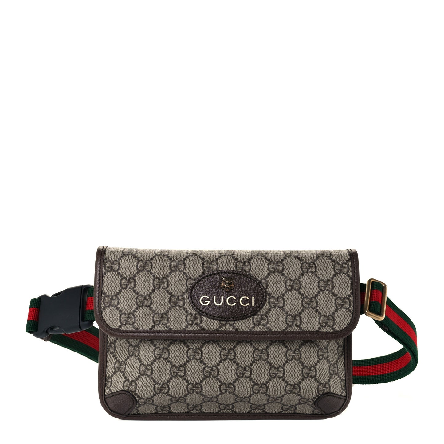 GG Supreme Monogram Neo Vintage Web Belt Bag Brown
