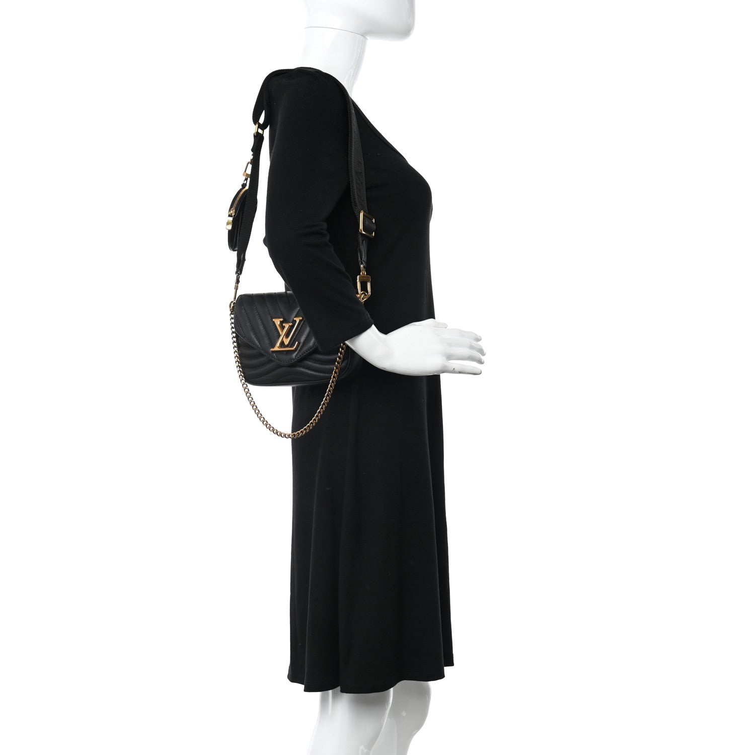 Louis Vuitton Calfskin New Wave Multi Pochette Black 2 of 9