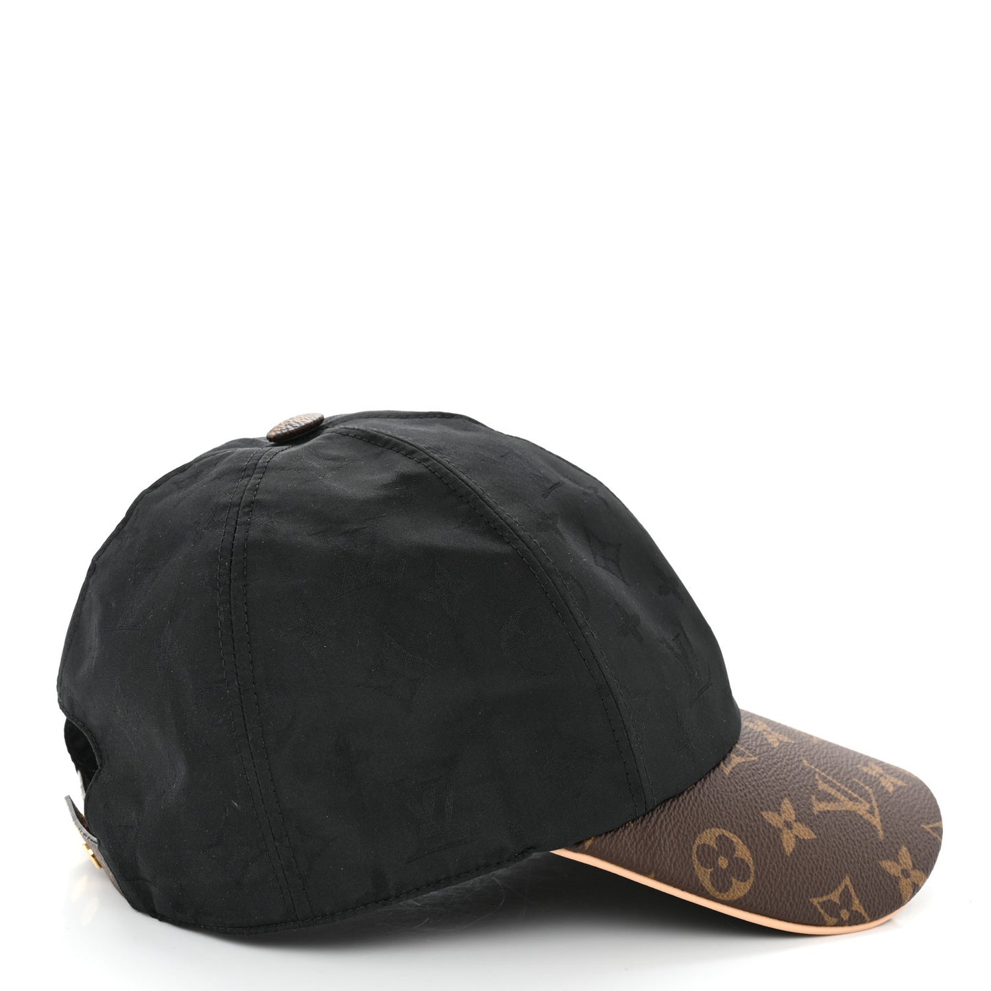 Polyester Silk Monogram LV Get Ready Cap M Black