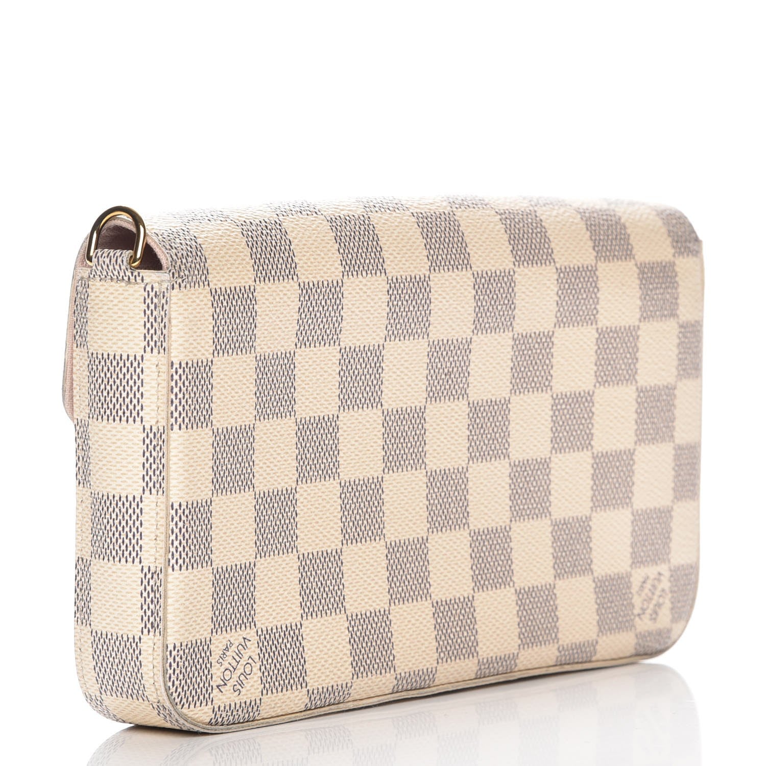 Louis Vuitton Damier Azur Pochette Felicie Chain Wallet Rose Ballerine 3 of 15