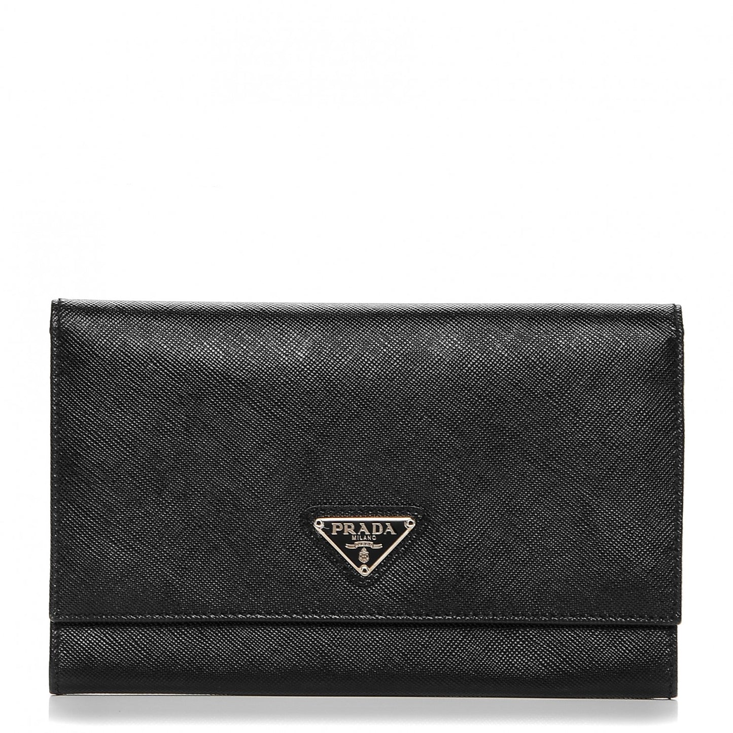 Saffiano Continental Flap Wallet Nero Black