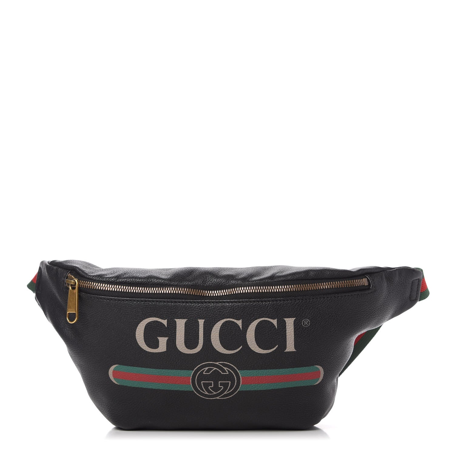 Gucci Grained Calfskin Logo Belt Bag Black 1 of 11